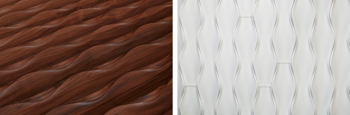 Design 406 details in walnut and leather